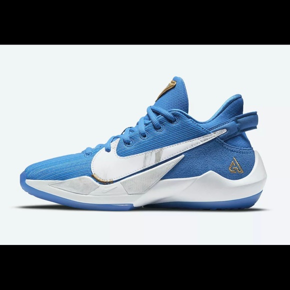 Nike Zoom Freak 2 GS “Signal Blue” Metallic Gold White CZ4177-408 Men's Sizes - Picture 2 of 6